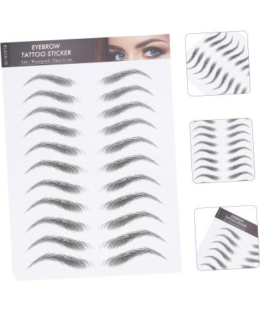FRCOLOR 12 Sheets Waterproof Eyebrow Stickers Black Makeup Black Eyebrow Tattoos Hair-like Eyebrows Stickers - Buy Online on GoSupps.com