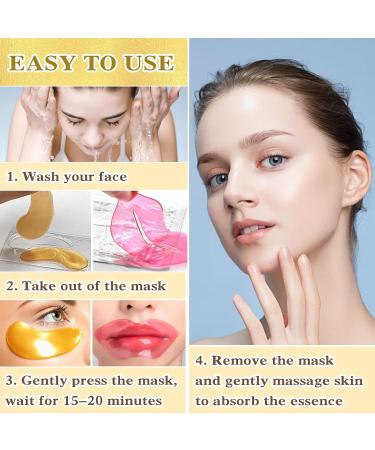 30 Pairs Lip Masks & Eye Masks - 24K Collagen Crystal Under Eye Patches for Dark Circles Puffy Eyes & Lip Wrinkles - Nourishing Anti-Chapped Care - Buy Online on GoSupps.com