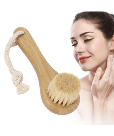 Manual Face Brush Portable Wooden Soft Bristles Cleansing Facial Brush for Facial Body Massage Cleaning Care