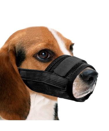Yaodhaod dogs muzzle nylon mesh breathable and comfortable quick-seated dog inevitation with adjustable straps biting chewing and barking (XXL black) XXL black