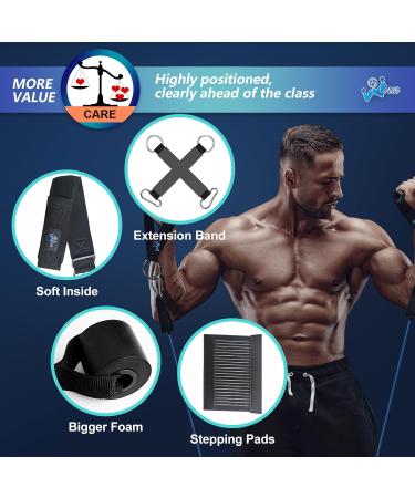 WEUE Resistance Band Set - 150lbs Safety Tube for Fitness Workouts - Includes Handles, Ankle Straps, Door Anchor - Ideal for Men and Women - Gym and Home Exercise Equipment - Buy Online on GoSupps.com