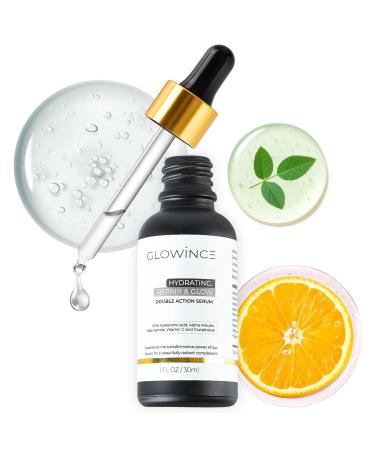 GLOW NCE Hydrating Repair & Glow Face Serum with 10% Niacinamide + 5% Vitamin C (MAP) 1.5% HA & Glutathione Brightening & Dark Spot Corrector targets hyperpigmentation Antioxidant-Rich 30ml