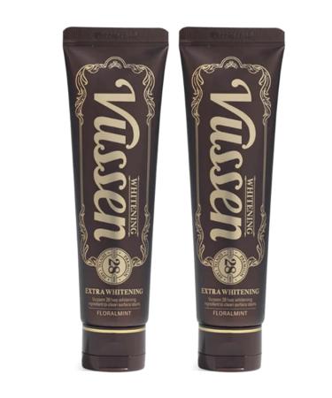 Vussen 28 Extra Whitening Toothpaste for Adults 2.8oz (80g) Floral Mint, Fluoride-Free, Enamel Safe (2 Pack Bundle)