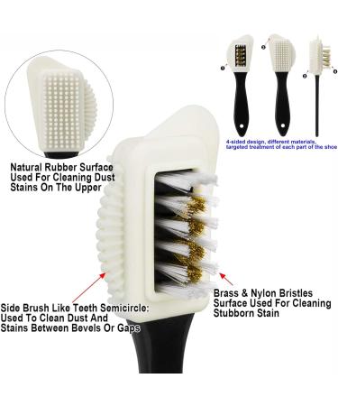 Suede & Nubuck Shoe Cleaning Brush Set with Plush Polishing Glove - 4-Sided Shoe Brush for Leather Boots & Shoes - Buy Online on GoSupps.com
