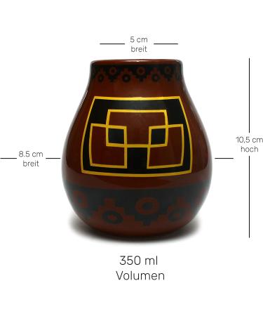 Mate Green Calabasse for Yerba Mate Brown Black Yellow 350 ml - Buy Online on GoSupps.com