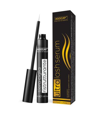 Agocap Eyelash Lengthening Serum Ultra Lash Serum 7ml. Eyelash renewal serum in 4 weeks. Eyebrow serum with hyaluronic acid suitable for sensitive skin without irritation. Eyelash lamination made in Italy