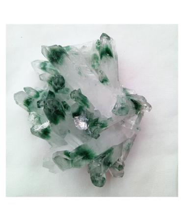 Natural Crystal Rough Natural Beautiful Specter Quartz Crystal Cluster Green Ghost Crystal Stone Cluster Reiki 300-400g Decoration