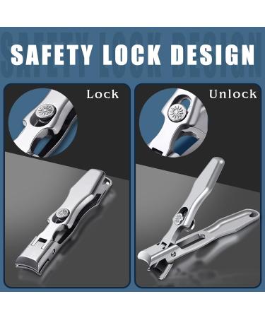 DRMODE Nail Clippers Set - Wide Jaw Opening Toenail Clippers for Thick Nails Stainless Steel Large Nail Clippers with Sharp Curved Blade - Perfect for Men - 2 Pieces - Buy Online on GoSupps.com
