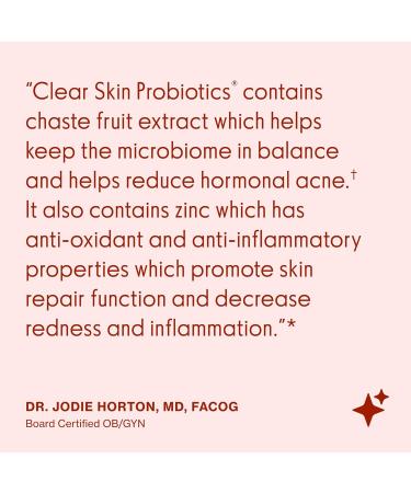 Love Wellness Clear Skin Probiotic | Clear Up Hormonal Acne Pimples Redness & Pore Minimizer | Skin Care with Zinc Bifidobacterium Longum & Chaste Tree Fruit Extract | Acne Treatment | 30 Count - Buy Online on GoSupps.com