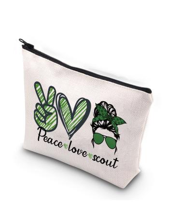 Wcgxko make-up bag for scouts gift for scouts travel scout bridging ceremony gift peace love scout