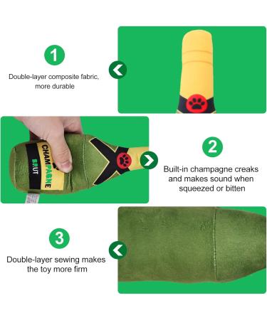 Homury Squeaky Dog Toy - Plush Beer Bottle & Cube Toys for Small Medium & Large Dogs | Durable & Fun - Buy Online on GoSupps.com