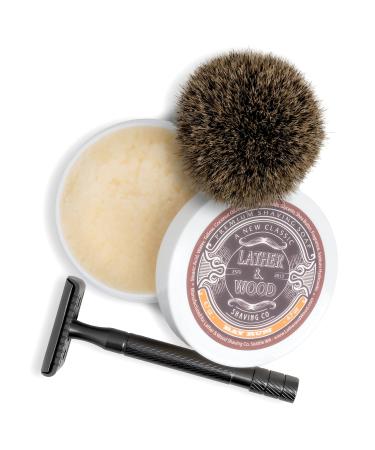 Lather & Wood Bay Rum Shaving Soap - Luxury Tallow Cream for Wet Shaving - Dense Lather & Amazing Scent - 4.6 oz - Buy Online on GoSupps.com