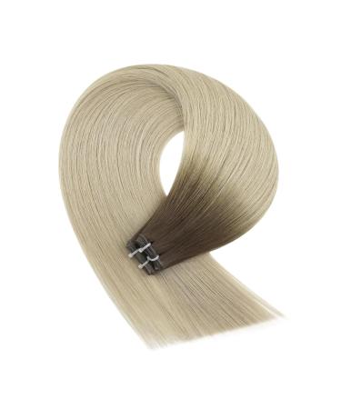 Youngsee Virgin Weft Extensions | Real Hair Balayage Ombre | 55cm Brown Blonde Tressen | Premium Hair Extensions 25g #9A/10/800 - Buy Online on GoSupps.com
