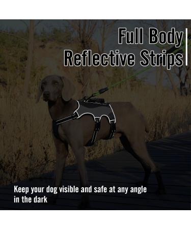 Aimydog No Escape Reflective Dog Harness | Escape Proof & Adjustable | Breathable Vest for Medium to Large Dogs | Grey/Black | Ideal for Walking & Training - Buy Online on GoSupps.com