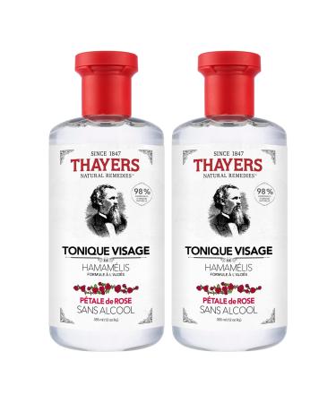 Thayers Alcohol-Free Rose Petal Witch Hazel Facial Toner Soothing and Hydrating for All Skin Types Including Sensitive Alcohol Free VALUE Duo Pack (2 x 355mL)