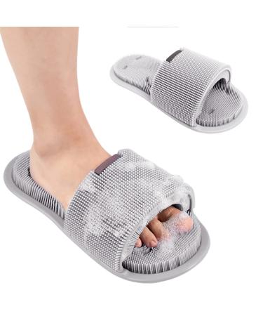 Silicone Shower Foot Scrubber Personal Foot Massage and Cleaning  Non-Slip Foot Scrubber for Women and Men 1Pcs Grey 1Pcs