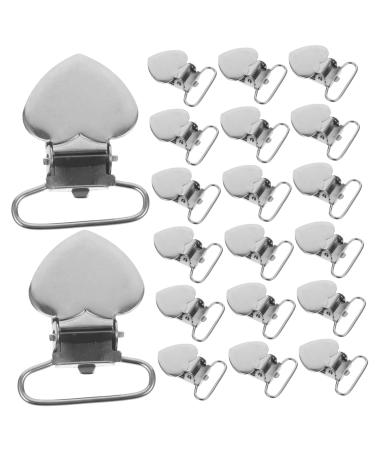 Wofashpuret 30St peach-heart-hearted beak clip cock beam holder mesh holder metal fastening clips pacifier holder holder toothing clip glove clip sheet steel man