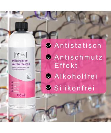 Premium Glasses Cleaner Refill Bottle 600ml Antistatic & Anti-Tin Formula for Sunglasses & Eyewear - Buy Online on GoSupps.com