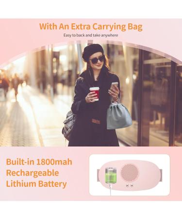 Wireless Heating Pillow for Menstruation | 7 Vibration Modes Heat Belt for Women & Girls - USB Pink - Buy Online on GoSupps.com