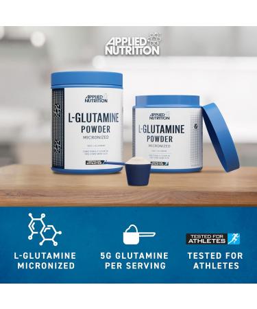 Applied Nutrition L Glutamine Powder - 500g, 100 Servings - Boost Muscle Strength, Recovery & Immune System - Unflavoured - Buy Online on GoSupps.com