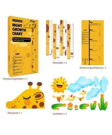 Buy 3D Movable Giraffe Baby Yardstick Height Chart | Kids Room Decor - Duoupa Yellow - Buy Online on GoSupps.com