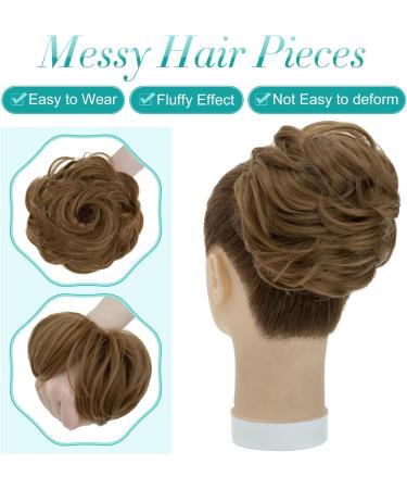 S-Noilite Dark Blonde Curly Hair Scrunchies Messy Buns Updo Chignons for Women - Synthetic Ponytail Bun Extensions - Buy Online on GoSupps.com