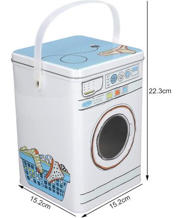 Pwshymi Large Capacity Washing Machine Shape Laundry Detergent Container Iron Material with Perspective Window for Storage - Buy Online on GoSupps.com