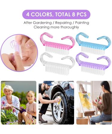 8 Pcs Nail Cleaning Brush with Handle Grip - Manicure & Pedicure Scrubbing Tool - Buy Online on GoSupps.com