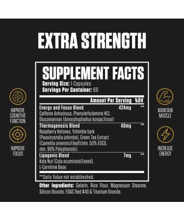 1080p Thermogenic Energy Burn - #1 Rated Energy & Pre Workout for Men & Women - Supports Healthy Metabolism - With L-Carnitine  Yohimbe Bark  Green Tea  Caffeine - 120 Servings - Buy Online on GoSupps.com