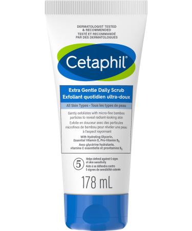 Cetaphil Extra Gentle Daily Scrub With Micro-fine Bamboo Particles and Vitamin e Gently Exfoliates Non-Irritating Paraben-Free For Sensitive Skin 178ml 178 ml (Pack of 1) Extra Gentle Daily Scrub