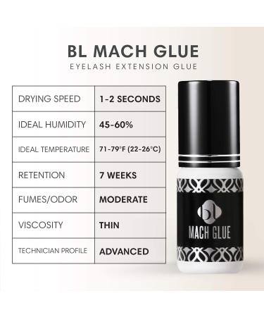 Buy BL Lashes Mach Extra Strong Eyelash Extension Glue | Fast Drying 1 Sec | Up to 7 Weeks Retention | Professional Black Adhesive (5g) - International Shipping Available - Buy Online on GoSupps.com
