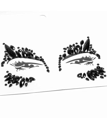 U-Goforst Black Face Gems Stick On - Self-Adhesive Rhinestone Stickers for Halloween Makeup & Festival Costumes - Buy Online on GoSupps.com