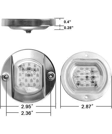 HUSUKU LED Marine Courtesy Light 316 Stainless Steel 1200LM 3 Round IP65 Boat Transom Mount Stern Light Waterproof - Blue - Buy Online on GoSupps.com