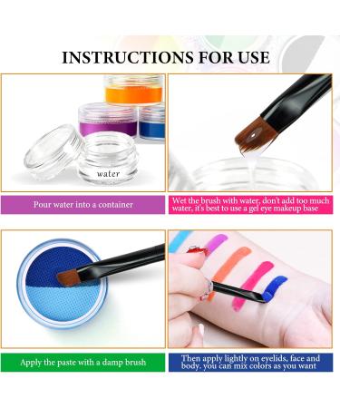 Water Activated UV Glow Neon Cake Eyeliner - 12 Bright Colors for Blacklight Luminous Makeup - Halloween & Club Costume Paint - Buy Online on GoSupps.com