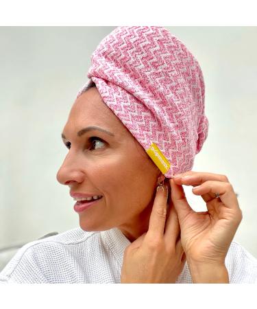 Fast Drying Pink Microfiber Hair Turban for All Hair Types Reduces Frizz Prevents Damage Super Absorbent - Buy Online on GoSupps.com