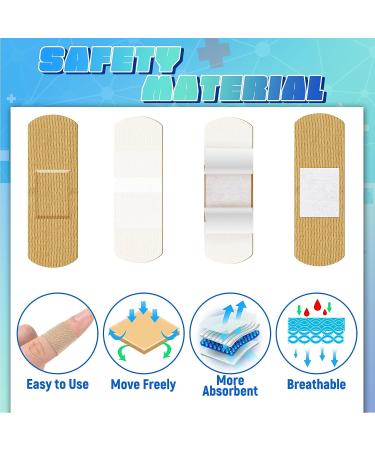 Supervitae 500 Pcs Assorted Sizes Fabric Adhesive Bandages for Family First Aid - Flexible, Breathable, Patch Style Bandages - Buy Online on GoSupps.com
