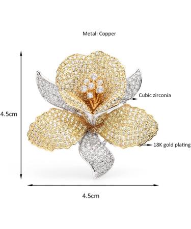 Pin Jewelry Gifts for Women Ladies Fashion Accessories Ladies Elegant Rhinestone Flower Brooch Wedding Banquet Party Brooch Flower Shaped Brooch Brooches & Pins - Buy Online on GoSupps.com
