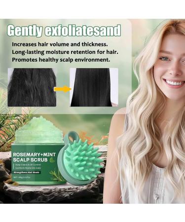 Rosemary Scalp Scrub with Mint Oil Hair Scrub Nourishing Scalp Exfoliator with Scalp Massager for All Hair Types - Buy Online on GoSupps.com