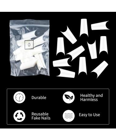 Buy 550 Pieces White Acrylic False Nail Tips - C Curve Shape Half Cover 11 Sizes for Women | International Shipping Available - Buy Online on GoSupps.com