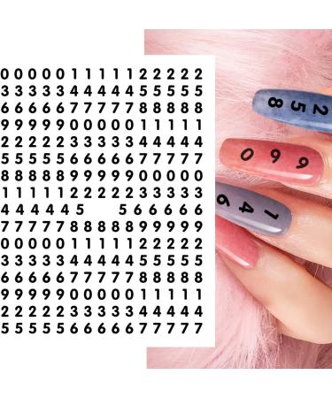 DANNEASY 3D Small Number Nail Art Stickers - Set of 8 Sheets | Self Adhesive Nail Decals for Women, Kids, Girls | Nail Decoration and Design - Buy Online on GoSupps.com