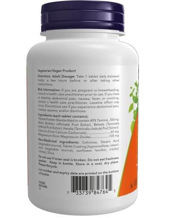 NOW Triphala Tablets 500mg 120 Count - Buy Online on GoSupps.com