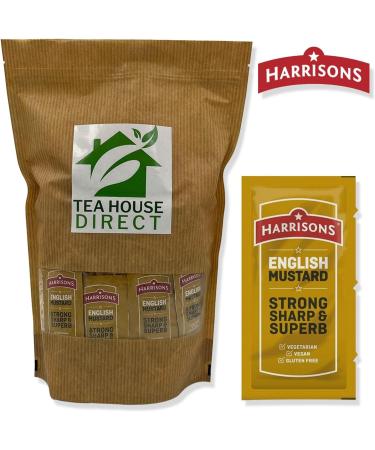 Harrisons English Mustard | Perfect for Picnics and Travel | Tangy Sauce Anytime Anywhere | 100 Sachets English Mustard Pack of 100 Sachets - Buy Online on GoSupps.com