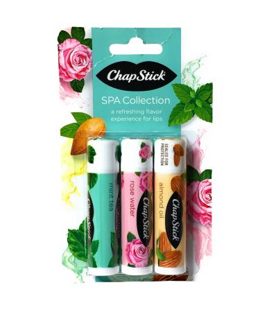Chap Stick (1) Chapstick Spa Collection Trio (Mint Tea  Rose Water and Almond Oil Flavors) 3 Sticks Net wt .15 Oz (4 g) Each - Buy Online on GoSupps.com