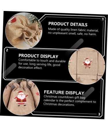 Cabilock 48 Pcs Christmas Sack Calendars Santa Bag Christmas Advent Bags Countdown Blush Beam Port Elder - Buy Online on GoSupps.com