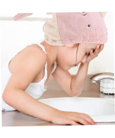 Housoutil 2pcs Dry Hair Cap Shower Cap Hair Absorbent Cap Turban Kids Shower Caps for Girls Hijab for Kids Makeup Towel Kids Headbands Girls Headbands Quick Dry Child Scarf Coral Fleece Pink - Buy Online on GoSupps.com