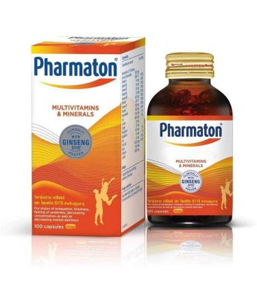Pharmaton Ginseng Extract G115 (100 Capsules) Swiss Quality New Package Same Formula Clinical Proven. 100 Count (Pack of 1)