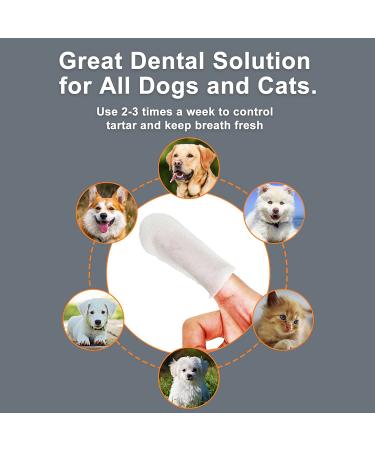 100Pcs Dog Teeth Cleaning Finger Wipes | Pet Dental Care | Freshen Breath, Reduce Plaque & Tartar | No Brushing Required - Buy Online on GoSupps.com