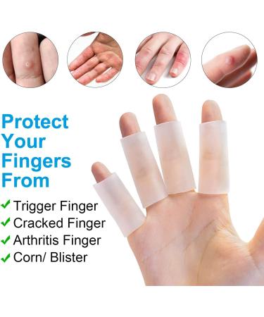 Sumifun Finger Sleeves - 8PCS Gel Thumb & Finger Tubes for Arthritis & Trigger Finger Pain - Silicone Protectors for Sports & Cracked Fingers (4 Pairs) - Buy Online on GoSupps.com