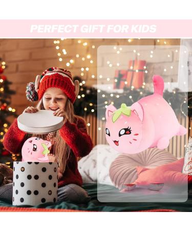 LAIBUY Cat Plush Pillow - Soft Kawaii Kitten Anime Hugging Toy, Cute Stuffed Animal for Kids - Birthday & Christmas Gift (Strawberries) - Buy Online on GoSupps.com