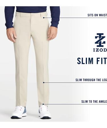 IZOD Men's Golf Swingflex Slim Fit Pants - Cinder Block - 30W x 30L - Buy Online on GoSupps.com